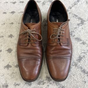 Johnston & Murphy Mens Sz 8.5M Brown Lace Up Cap Toe Oxfords Dress Shoes 20-1276